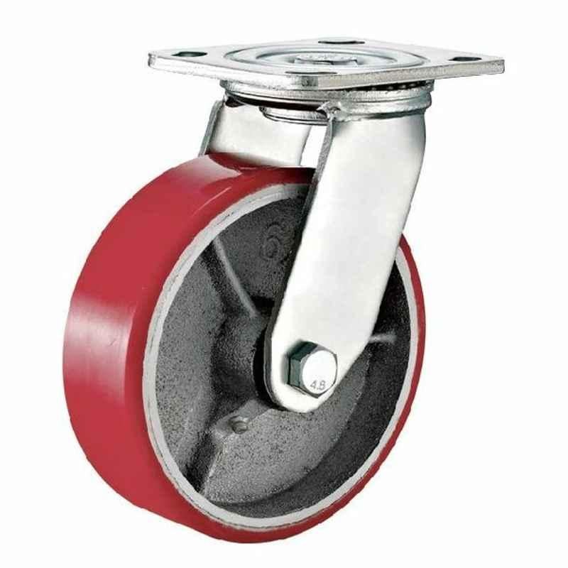 Maxwel 12.5cm Urethane Red Heavy Duty Wheel Caster, MW-A4027-125