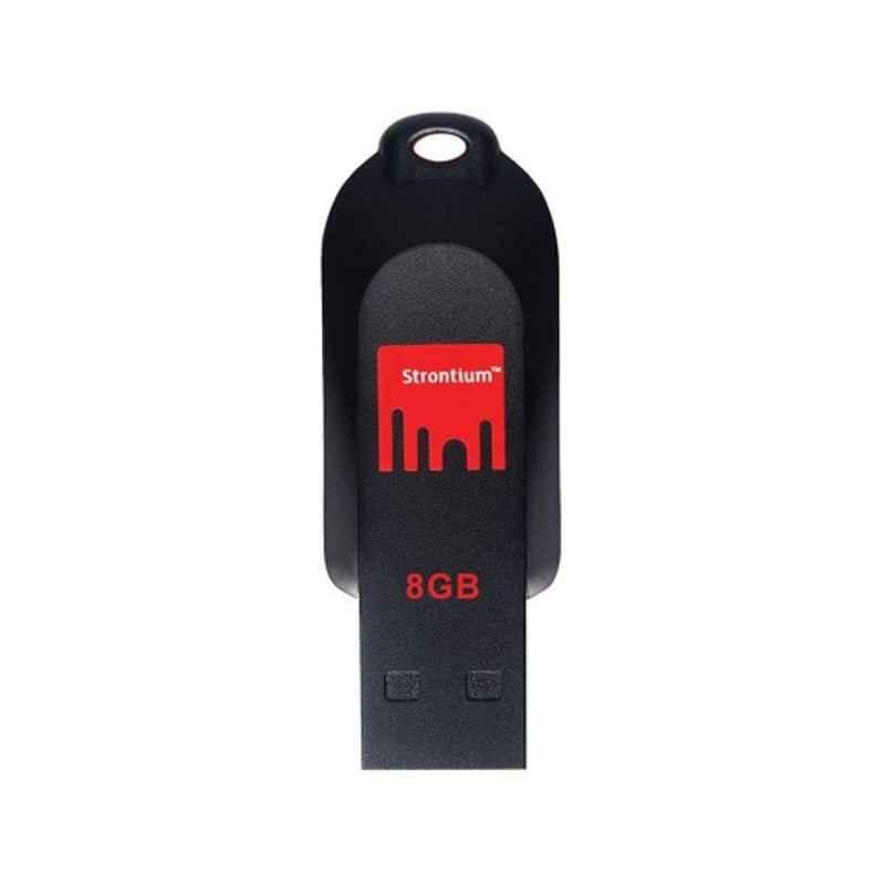 Strontium Pollex 8GB Black & Red Usb 2.0 Flash Drive, SR8GRDPOLLEX