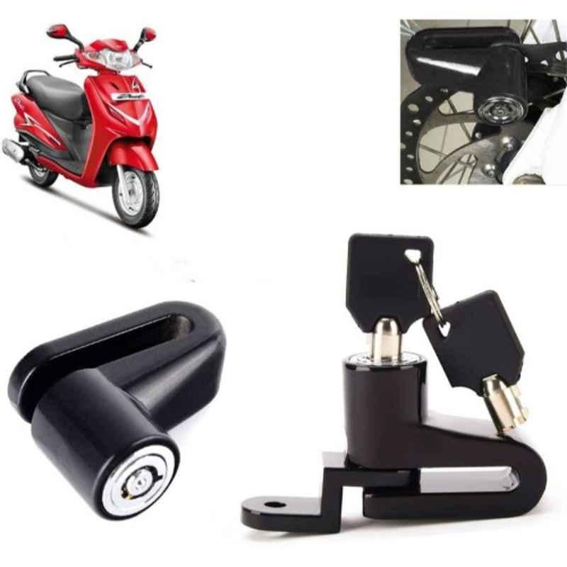 Auto Pearl Steel Black Heavy Duty Anti-Theft Disc Brake Lock for Duet VX 110CC, Lock_193