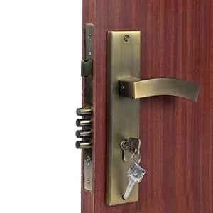 Homexpert LB10002 10 inch 60mm Stainless Steel Antique Brass Finish Cylindrical Plate Both Side Key Mortise Door Lock Set