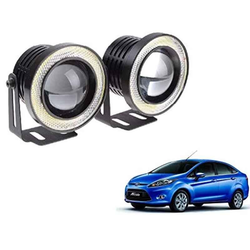 Kozdiko 2 Pcs 15W 3.5 inch High Power White LED Projector COB Fog Light Set with White Angel Eye Ring for ford Fiesta, koz_72661