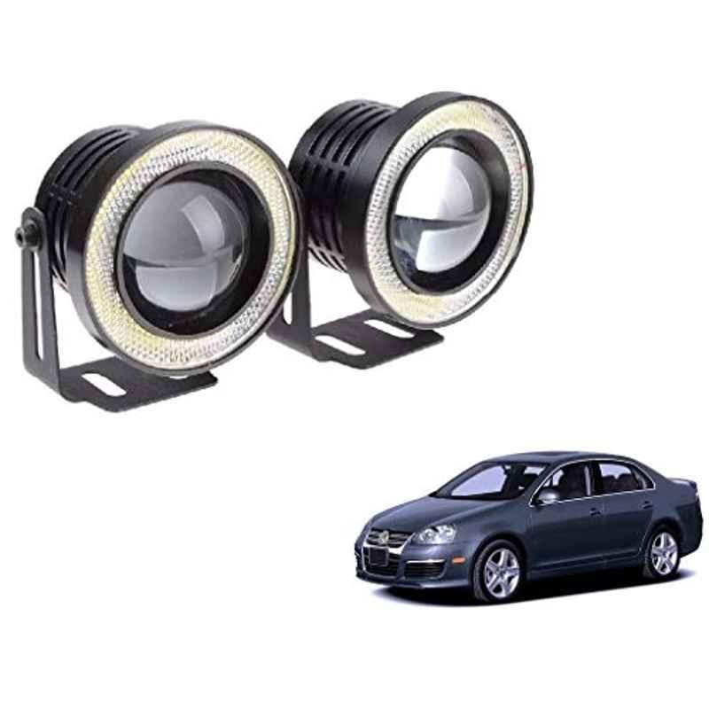 Kozdiko 2 Pcs 15W 3.5 inch High Power White LED Projector COB Fog Light Set with White Angel Eye Ring for Jetta, koz_72564
