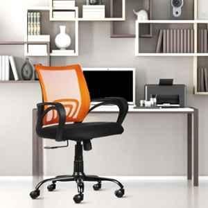 Rose Ruby Mesh Orange & Black Medium Back Ergonomic Chair