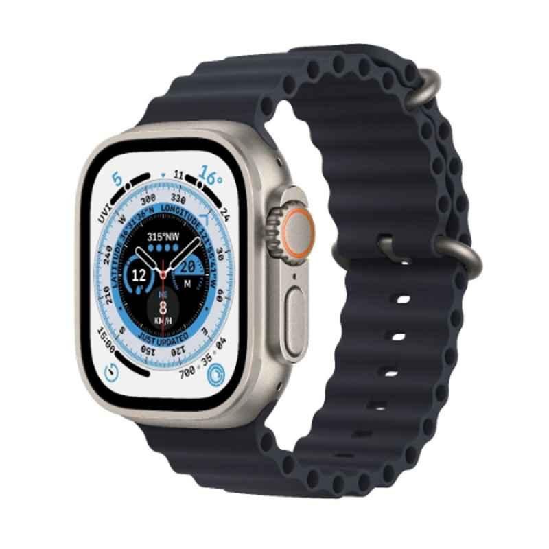 Apple Ultra 49mm Titanium Case GPS & Cellular Smart Watch with Midnight Ocean Band, MQFK3AE/A