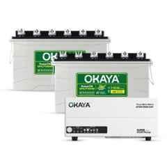 Okaya ATSW 2550 24V 2000VA Pure Sinewave Inverter with PowerON OPSJT14048 110Ah Two Battery Combo for Home, Office & Shops