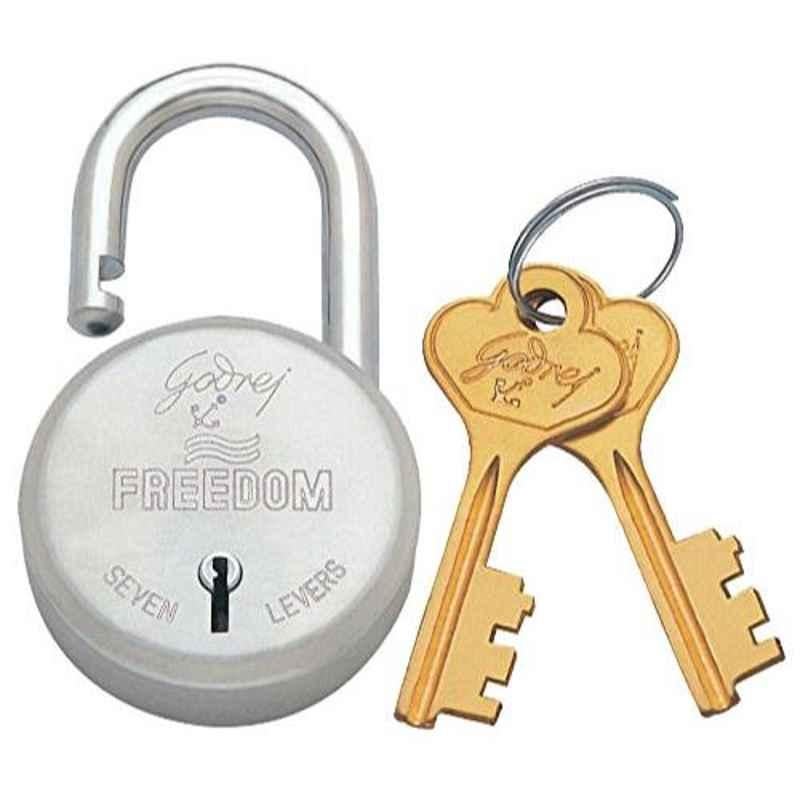 Godrej Freedom 7 Levers Padlock with 3 Keys, 7665 (Pack of 3)