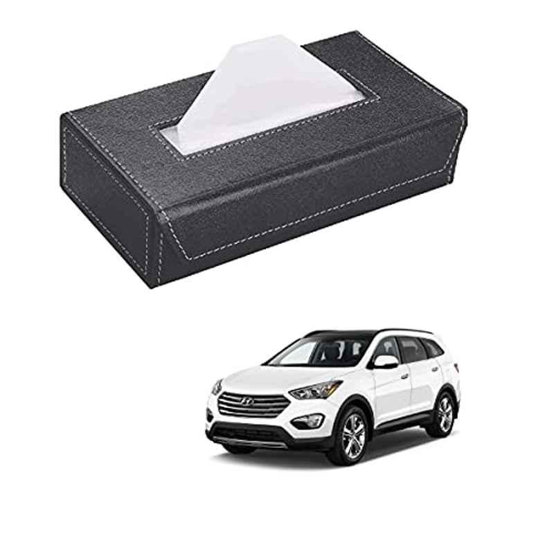 Kozdiko 100 Pulls PU Leather Grey Car Tissue Paper Box with 200 Sheets for Hyundai Santafe
