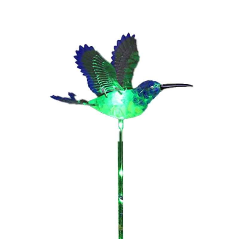Exhart ‎18572-RS Plastic & Metal Green WindyWings Hummingbird Lighted Garden Stake, Size: Small