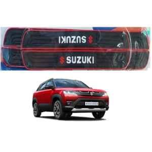 SureStrive 4 Pcs PVC & Rubber Black Car Door Sill Plate Set for Maruti Suzuki New Brezza 2022 All Model