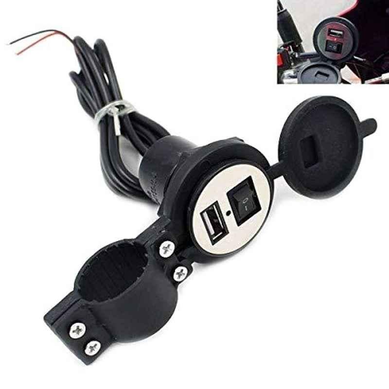 Love4ride 5V 2A Waterproof Silicon Cover USB Mobile Charger with On/Off Switch for Bike & Car