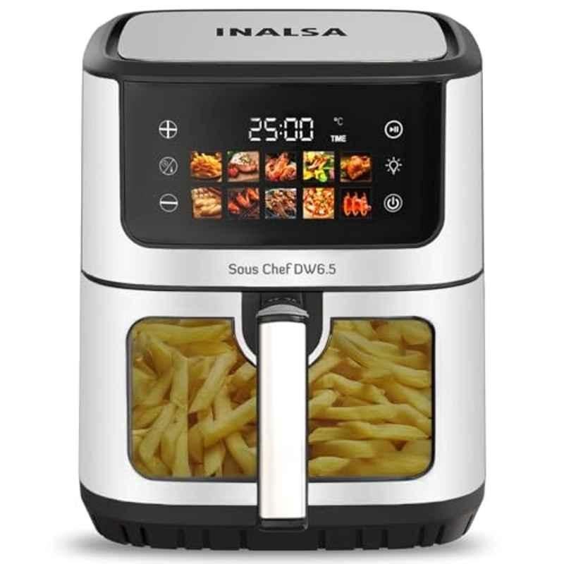 Inalsa Sous Chef DW 6.5 Litre 1600W Black Air Fryer with 2 Years Warranty