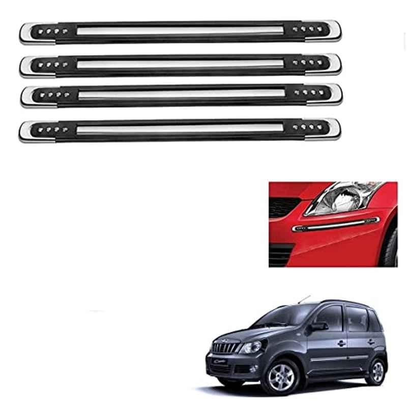 Kozdiko 4 Pcs Black Designer Car Bumper Protector Guard Set for Mahindra Quanto
