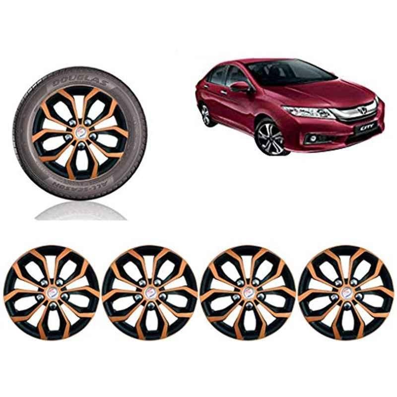 Auto Pearl 4 Pcs 15 inch ABS Copper & Black Car Wheel Cover Set for Honda City Ivtec 2016