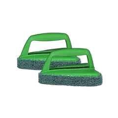 DeoDap Green Bathroom Brush with Abrasive Scrubber for Tiles Cleaning (Pack of 5)
