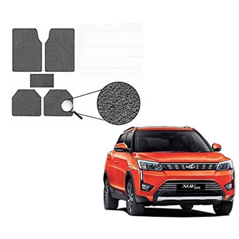 Kozdiko 5 Pcs Grey Heavy Duty Anti-Slip Noodle Nomad Style Car Floor Mat Set for Mahindra XUV 300