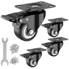Implemental 4 Pcs 2 inch PU Industrial Top Plate Castor Wheel Set with Lock