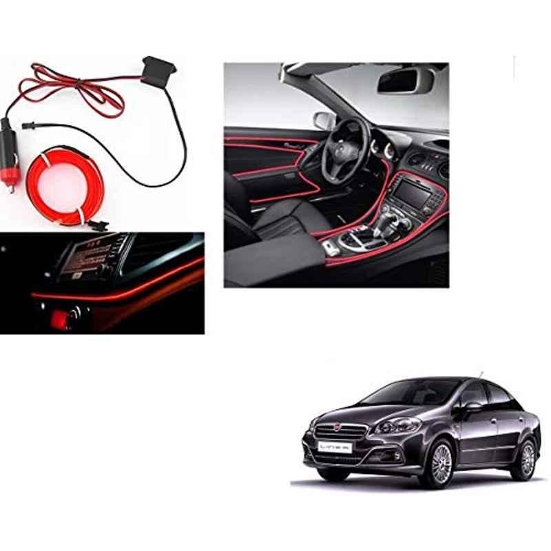 Kozdiko 12V 5m Red Car Interior Decor Neon Strip Light for Fiat Linea, Koz-90096