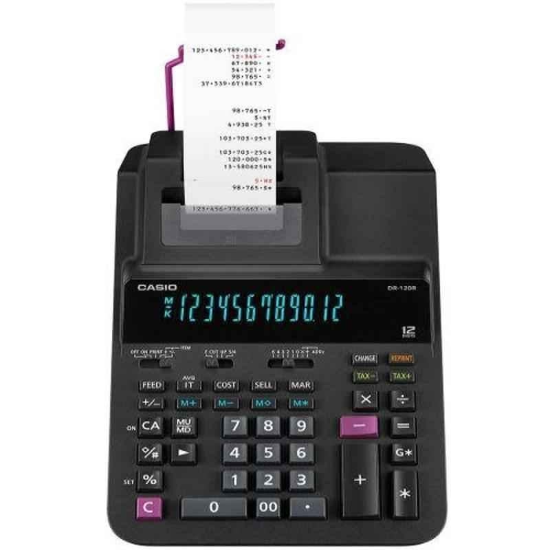 Casio DR-120R-BK 12 Digits Printing Calculator