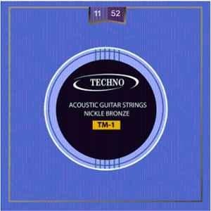 Techno 6 Pcs .11-.42 Bronze Haf Round Silver Acoustic Guitar String Set, RJ-TM2