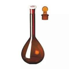 Glassco 5ml A Class Amber Glass Volumetric Flask, QRL.130.576.01A