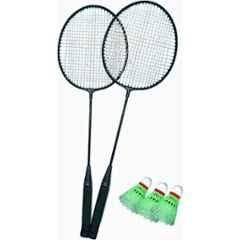STYRKR Iron Black Badminton Racquet Kit with Shuttle 9 Badminton Kit