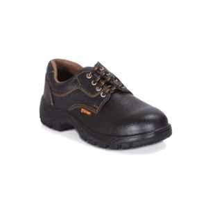 Vin Cooper Leather Steel Toe Black Safety Shoes, VC001, Size: 9