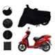 Riderscart Polyester Black Waterproof Two Wheeler Body Cover with Storage Bag for TVS Wego