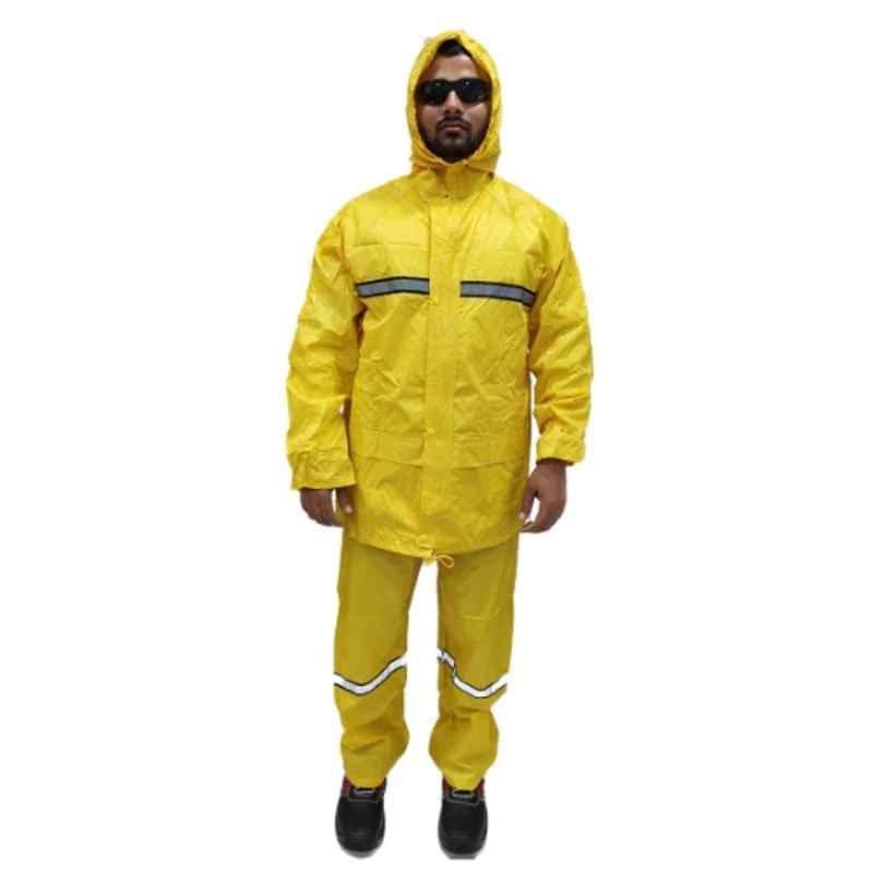 Workman Polyester & PVC Yellow Rain Suit, RC DW 04, Size: M