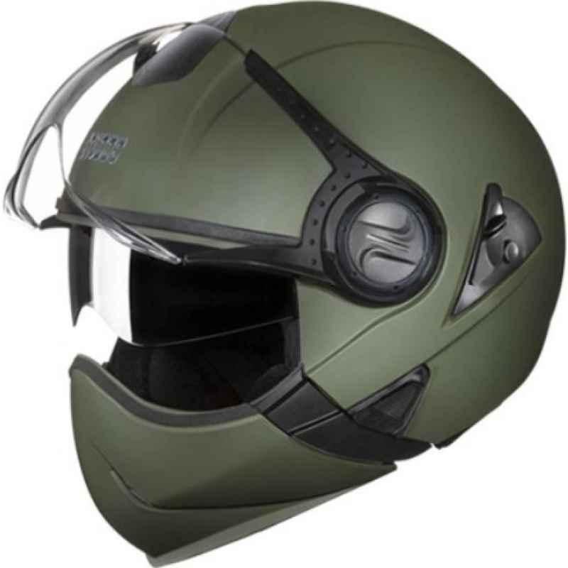 Studds Downtown Military Green Full Face Helmet, Size (XL, 600mm)