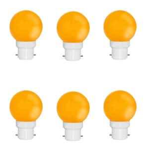 Fybros Nuit 0.5W Polycarbonate Orange Round LED Bulb, FLS5446F (Pack of 6)