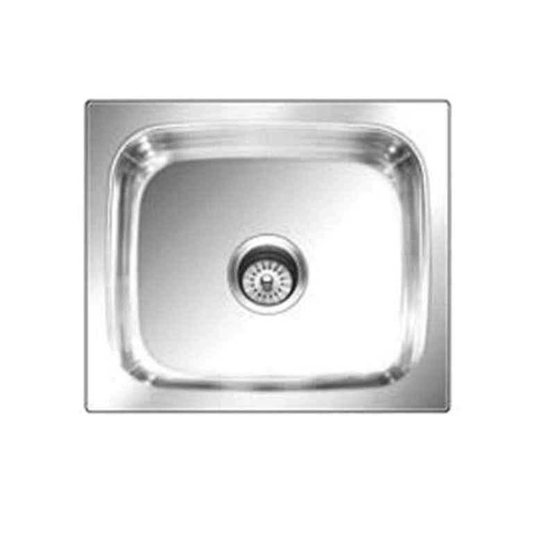 Crocodile 24x18x10 inch Hi Gloss Finish Single Bowl Stainless Steel Kitchen Sink