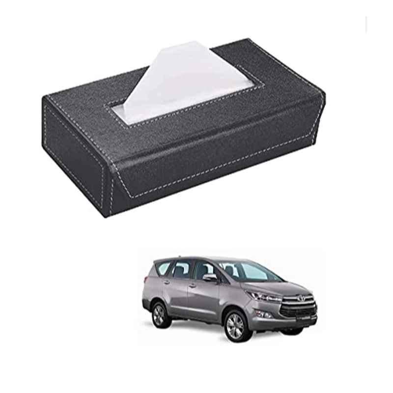Kozdiko 100 Pulls PU Leather Grey Car Tissue Paper Box with 200 Sheets for Toyota Innova Crysta