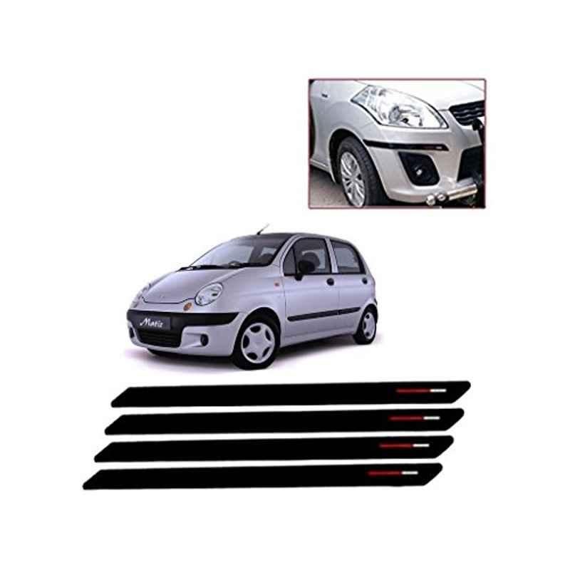 Kozdiko 4 Pcs Black & Red Bumper Protector Set for Chevrolet Matiz