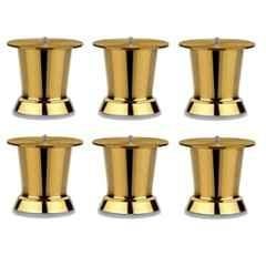 Plantex Heavy Duty Stainless Steel 3 inch Sofa Leg/Bed Furniture Leg Pair for Home Furniture's/Furniture Legs for Table/Support Legs/Sofa Furniture Leg Golden Set of 6 Pcs