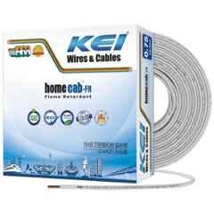 KEI 0.75 Sqmm 90m 1 Core Homecab FR White Flexible PVC Insulated Electrical Wire for Domestic & Industrial Connections