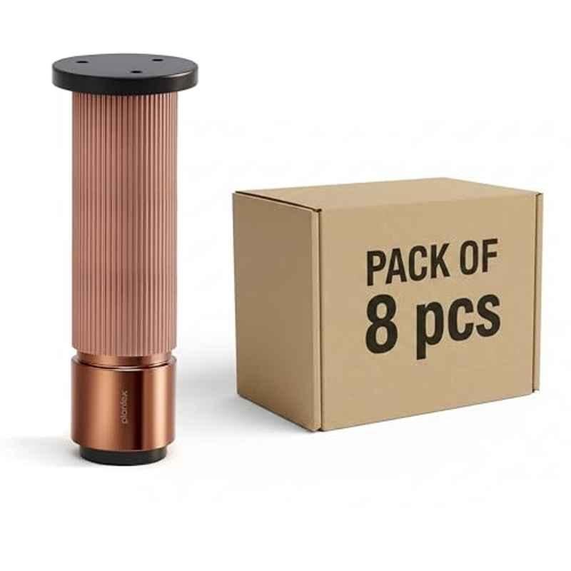 Plantex 6 inch Aluminium Rose Gold Sofa Legs with Rubber Grip, DTS-77 (Pack of 8)