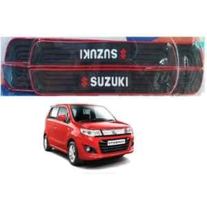 SureStrive 4 Pcs PVC & Rubber Black Car Door Sill Plate Set for Maruti Suzuki WagonR Stingray All Model
