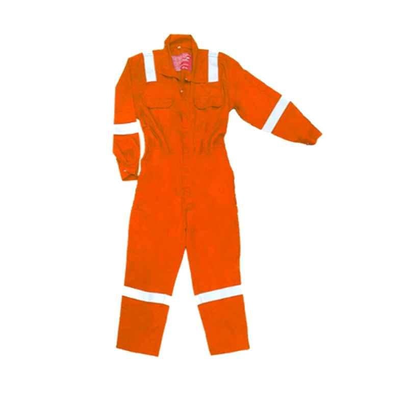 Nomadic FRC220 220 GSM Orange Fire Retardant Cotton Coverall, Size: Extra Large