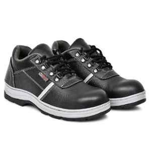 Ozarro Leather Steel Toe Black Safety Shoes, S4411BLACK, Size: 8