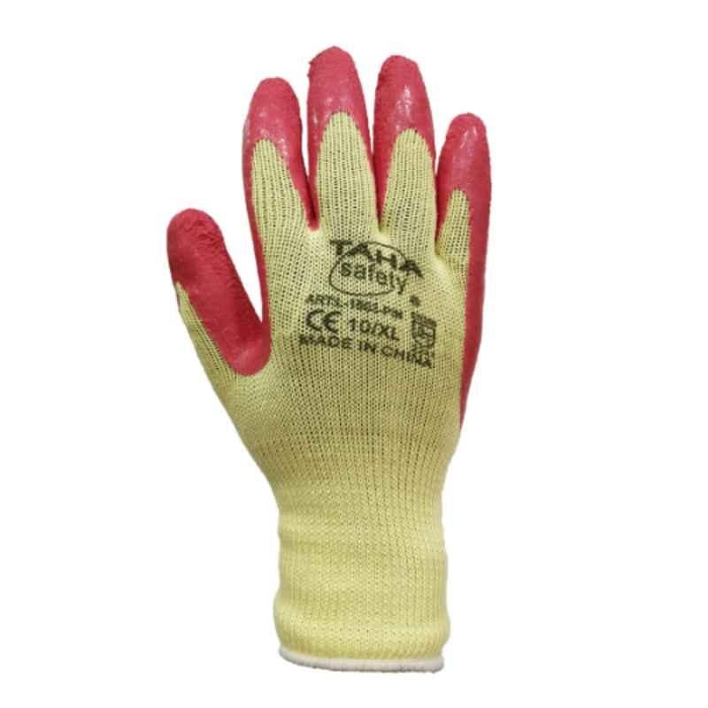Taha Safety Cotton & Latex Pink Gloves, L1603, Size:XL