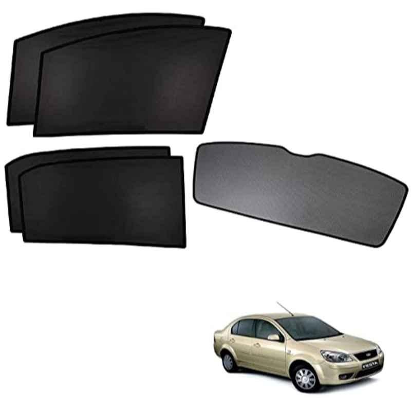 Kozdiko 5 Pcs Polyester Black Non Magnetic Window & Rear Sun Shades Set for Ford Fiesta Old
