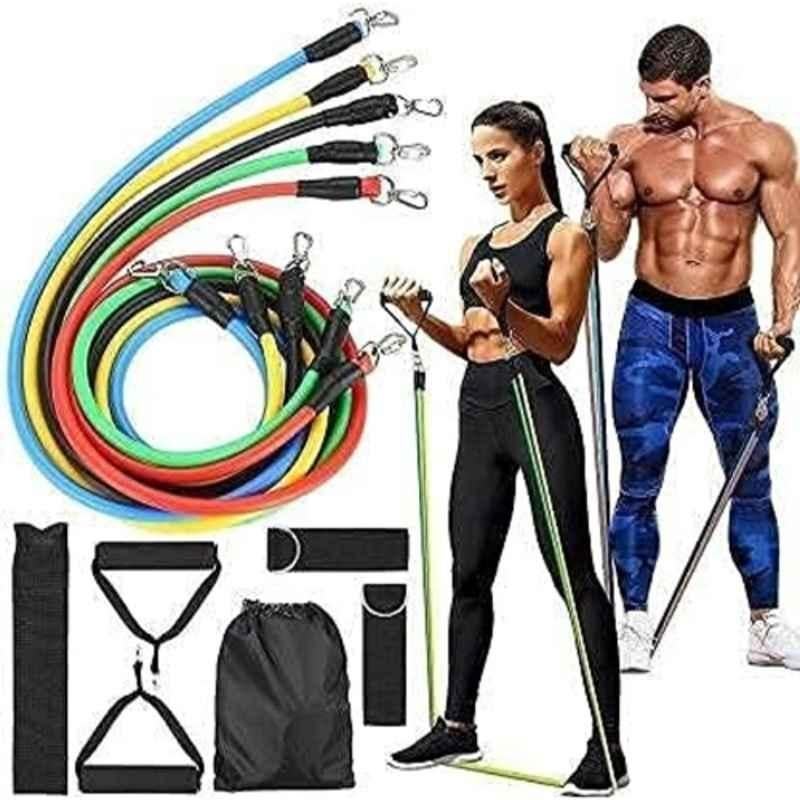 Shopeleven Plastic & Rubber Tummy Twister with 11 Pcs Toning Tube Set