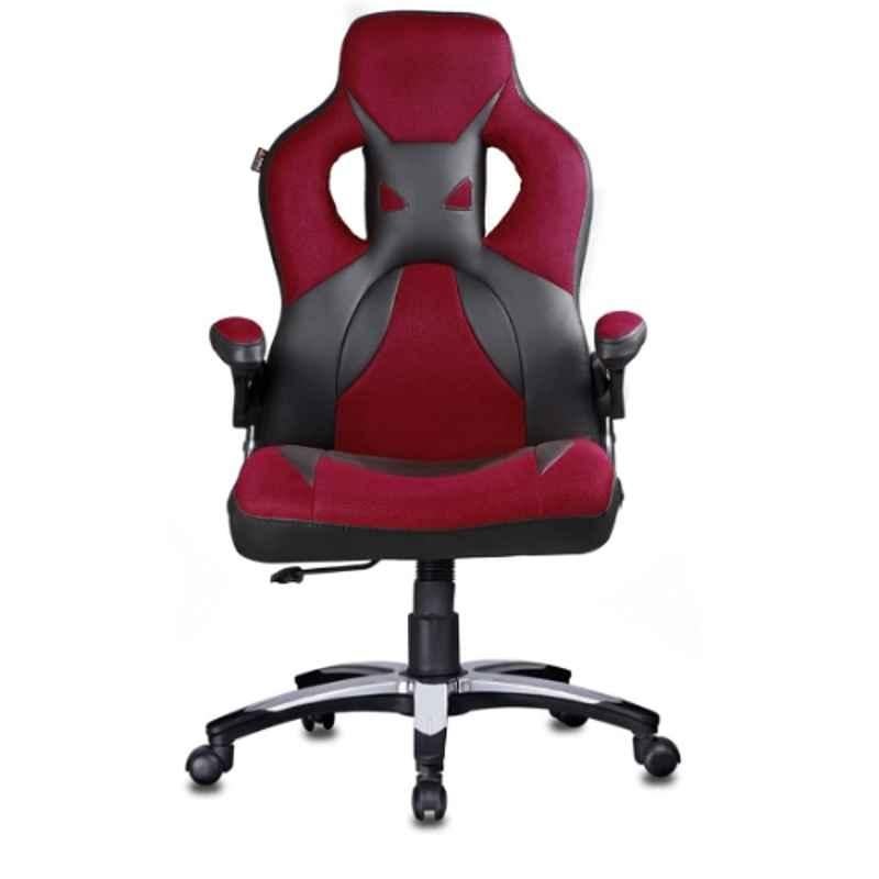 KDF Mart Upholstery Fabric Red Medium Back Adjustable Executive Swivel Chair with Back Support, MISG5