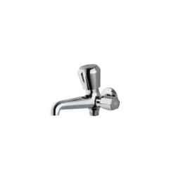 Jaquar Essco Brass Chrome Finish 2 Way Long Body Bib Cock with Wall Flange, SQT-512AKN