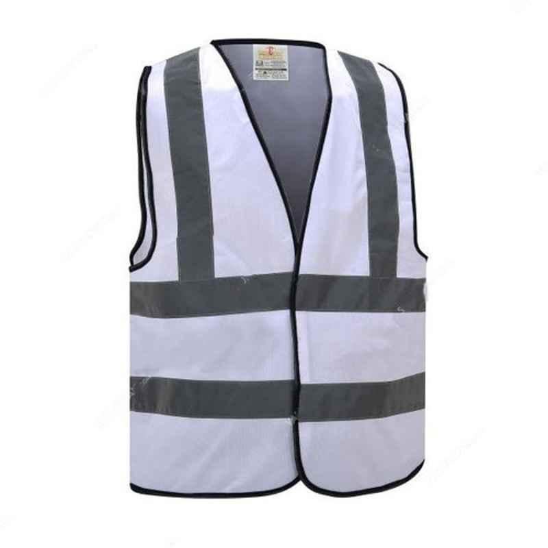 Empiral Glitter E108083606 Polyester White Safety Vest, Size: 3XL