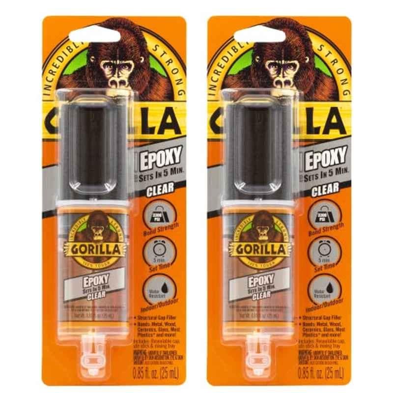 Gorilla 85 Ounce Clear Epoxy Syringe (Pack Of 2)