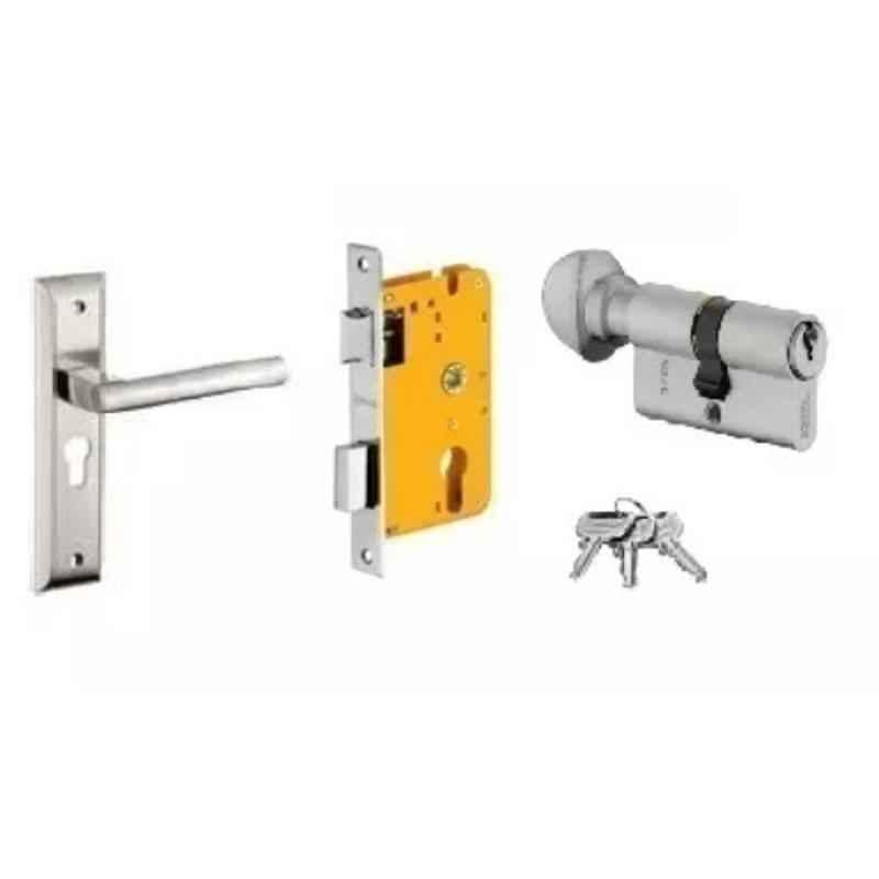 Dorset HL Series Cara 70mm Stainless Steel Door Handle Lock Set with Knob & Key (Pack of 2)