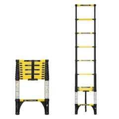 Corvids 10 Step 9.5 ft Iron & Carbon Steel Foldable Extension Telescopic Ladder, CCLT-029IR