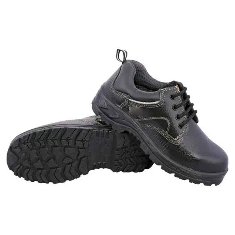 Galista Neptune Leather Steel Toe Black Safety Shoes, Size: 5