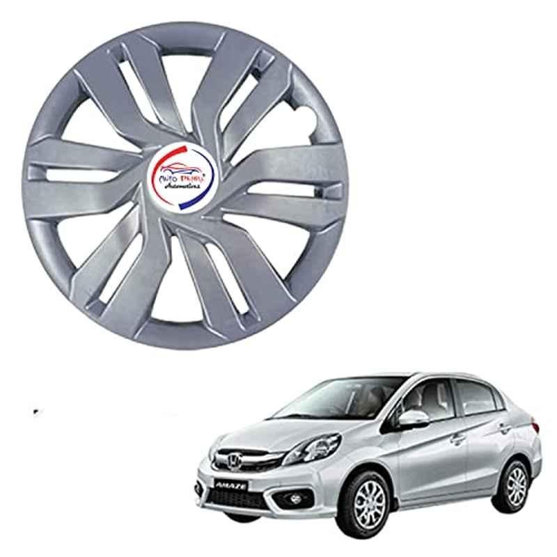 Auto Pearl 4 Pcs 14 inch ABS Press Type Hubcap Wheel Cover Set with Retention Ring for Honda Amaze Type 2 SLVR08